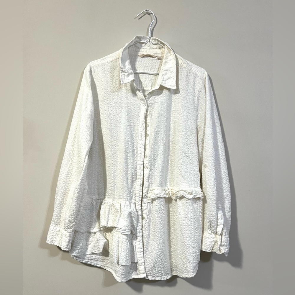 Women’s Soft Surroundings Long Sleeve Buttoned Blouse Size 1X